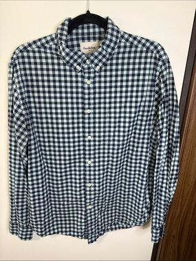 Goodfellow & Co Navy and Light Blue Gingham Button-Down Shirt